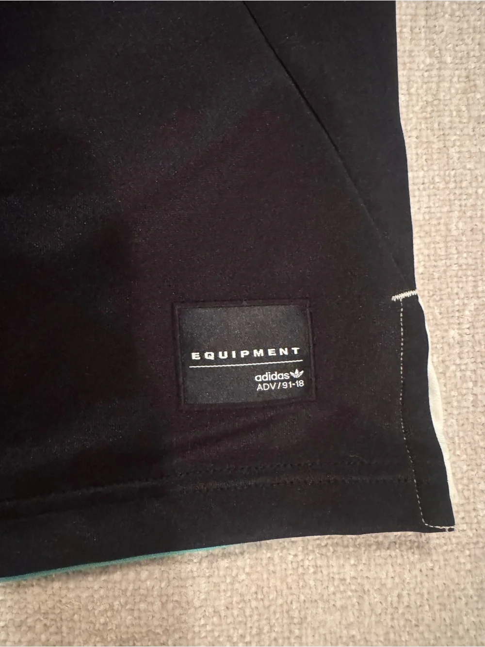 Adidas EQT 18 Black and Green Long Sleeve Shirt Medium